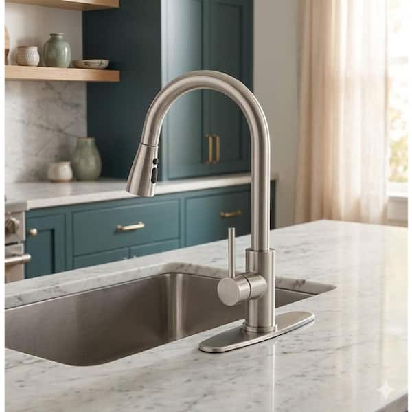 Glacier Bay Riverbend Single-Handle Pull Down Sprayer Kitchen