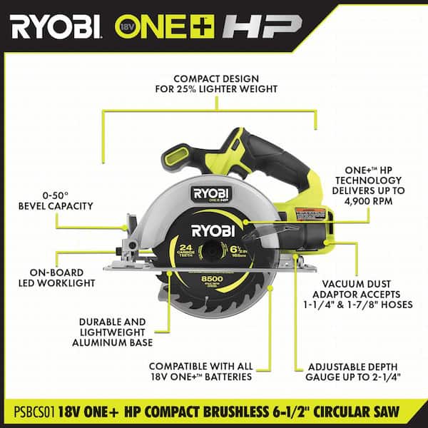 ONE+ HP 18V Brushless Cordless 7-1/4 in. Circular Saw Kit with 4.0 Ah HIGH  PERFORMANCE Battery and Charger