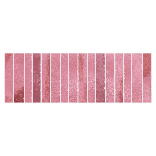 Giorbello Colorido Ceramic 4 in. x 12 in. x 8mm Subway Wall Tile - Rose Sample (1 Piece)