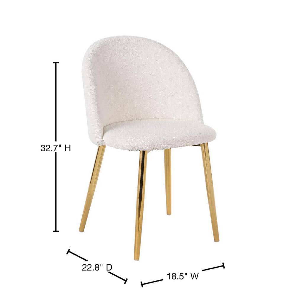 High-Back Cream Boucle Upholstered Parsons Side Chair Set