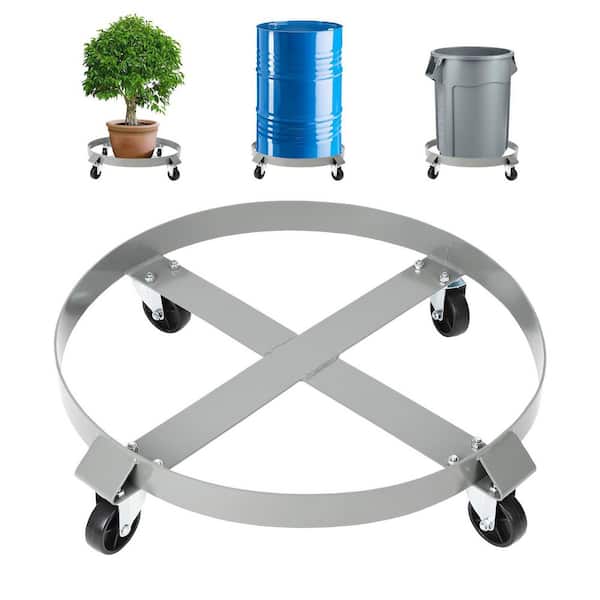55 Gallon Drum/Barrel Dolly 2-Pack-1000-LB Capacity Heavy-Duty Steel with 4 Swivel Casters & Cross Braces