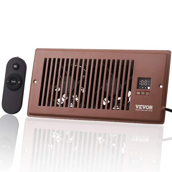 Register Booster Fan, Quiet Vent Booster Fan Fits 4 in. x 10 in. Register Holes for Heating Cooling Smart Vent, Brown
