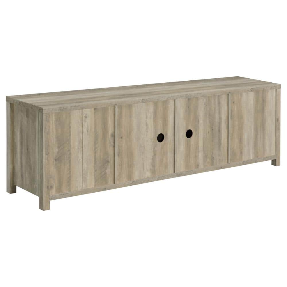 Madra Light Brown Pine TV Console with Sliding Doors