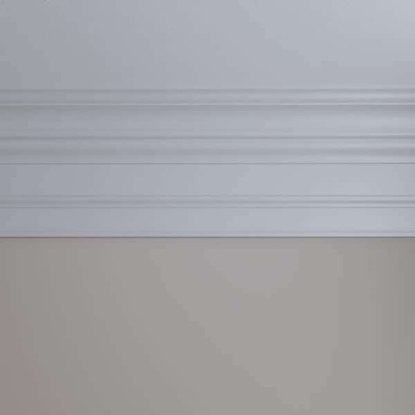 Ekena Millwork 6-7/8 in. x 13 in. x 94-1/2 in. Polyurethane Eris Smooth Crown Moulding