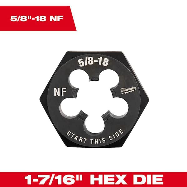 Milwaukee 5/8 in. -18 NF 1-7/16 in. Hex Threading Die