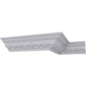 SAMPLE - 3-1/8 in. x 12 in. x 2-3/8 in. Polyurethane Empire Crown Moulding