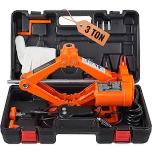 3-Ton 6600 lbs. Electric Scissor Jack Car Floor Jack 12-Volt Lift Up To 16.5 in. H with Remote Control for Sedan SUV