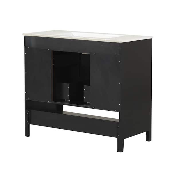 Ziyudura 36 in. Single Sink Freestanding Black Bath Vanity with