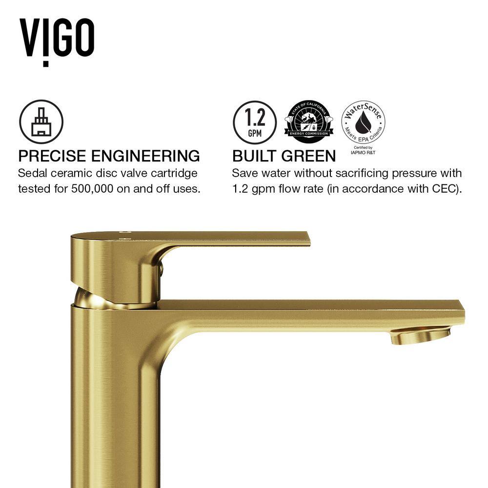 Copper Glass Rectangular Vessel Sink with Matte Gold Faucet