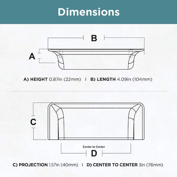 Liberty - Cup 3 in. (76 mm) Classic Bronze with Copper Highlights Cabinet Drawer Bin Pull