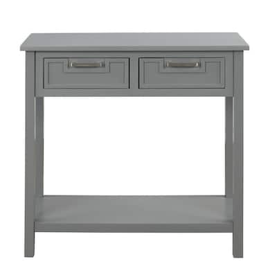 2-Drawers Gray Entryway Accent Storage Cabinet