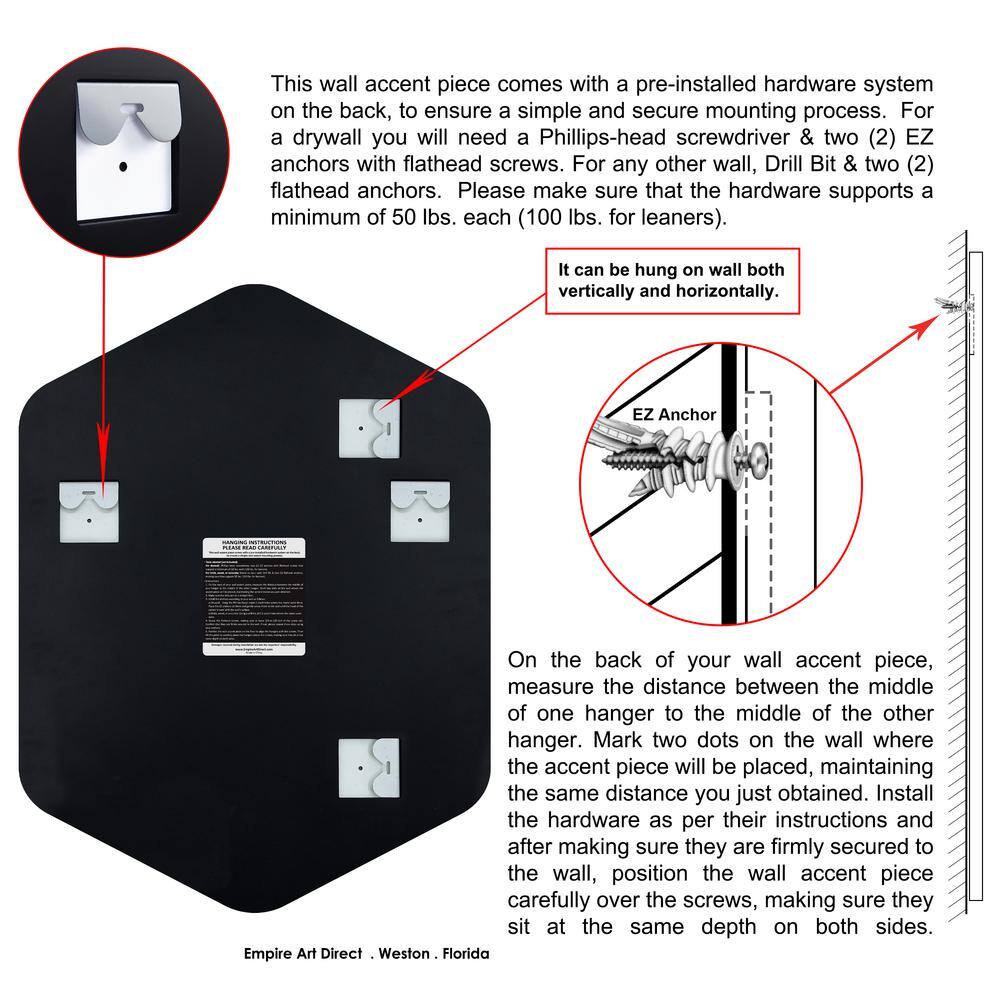 Frameless Beveled Hexagonal Bathroom Wall Mirror 24" x 32"