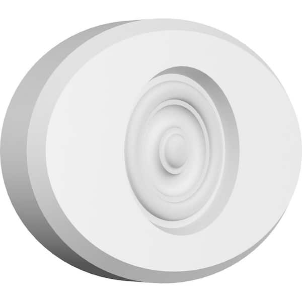 Ekena Millwork 1 in. x 8 in. x 5 1/4 in. Standard Dalton Bullseye Rosette with Beveled Edge Moulding