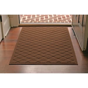Waterhog Argyle Dark Brown 34 in. x 52 in. PET Polyester Indoor Outdoor Door Mat
