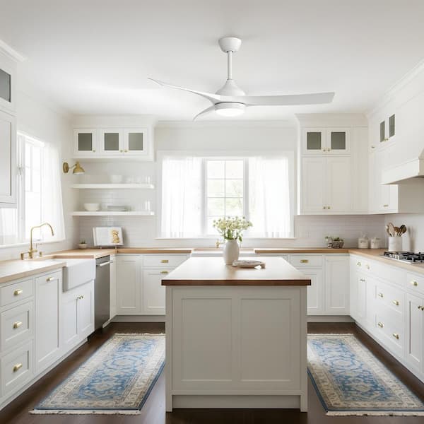 52 in. LED Indoor White Ceiling Fan with Light Kit
