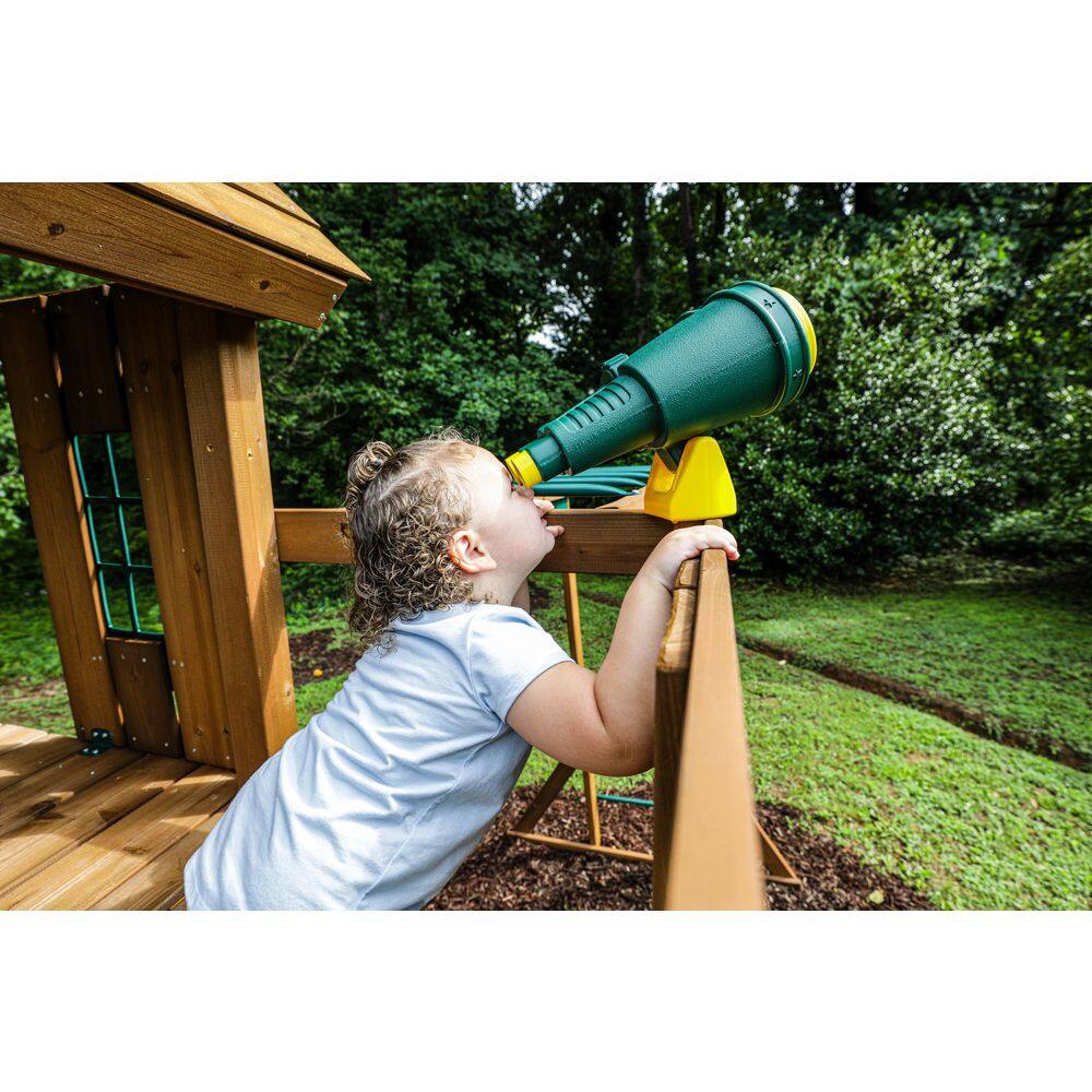 Knightsbridge Wooden Swing Set with Slides and Monkey Bars
