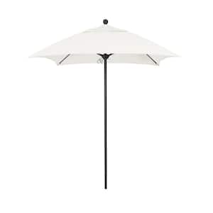 6 ft. Square Black Aluminum Commercial Market Patio Umbrella with Fiberglass Ribs and Push Lift in Natural Sunbrella