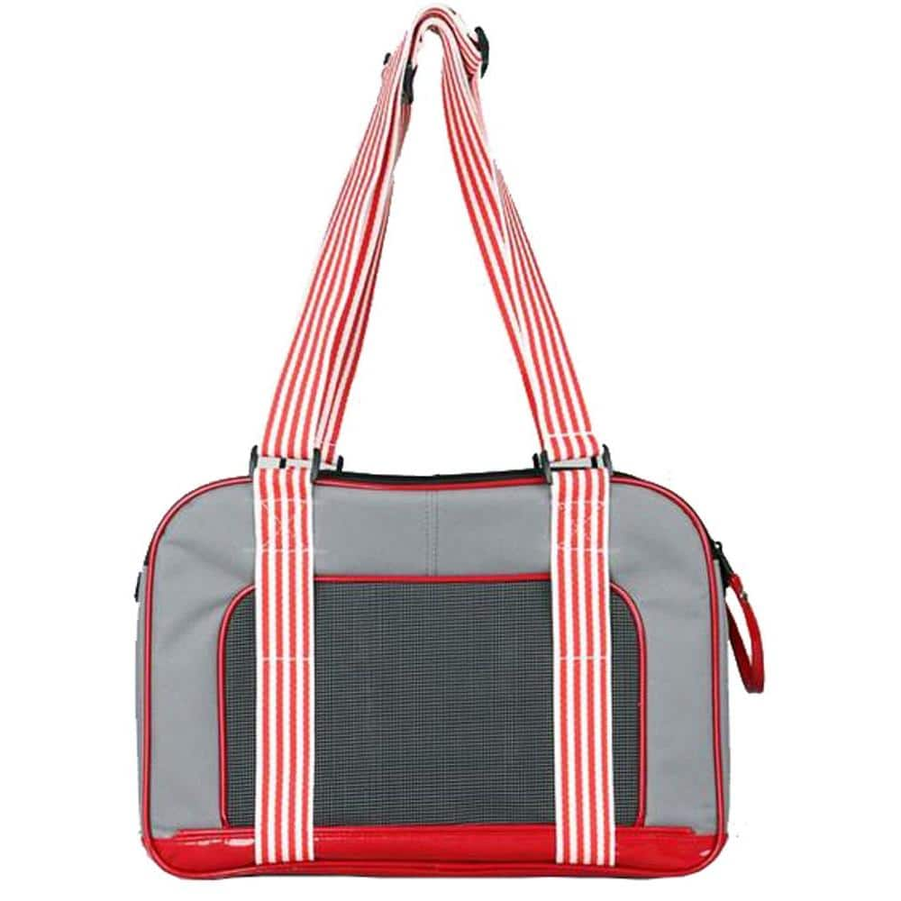 PET LIFE Grey Candy Cane Fashion Pet Carrier - Medium B27GYMD - The ...