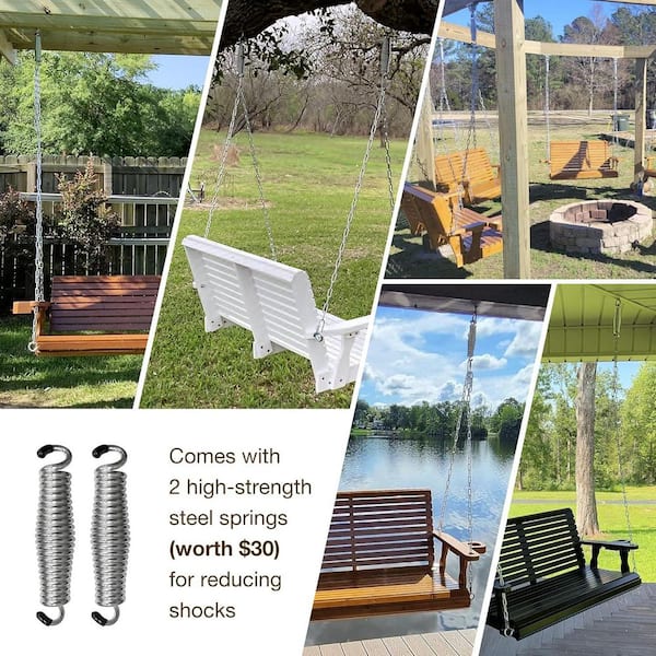 Fortune Candy 5 ft. Extra Large Wooden Porch Swing 3-Seater with