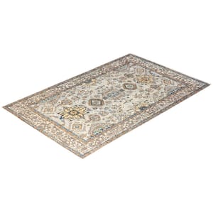 Serapi Gray 4 ft. x 6 ft. Tribal Wool Indoor Area Rug