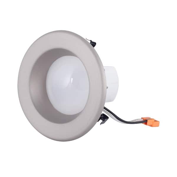 EnviroLite 4 in. Brushed Nickel Integrated LED Recessed Ceiling Light with Trim Ring, 3500K, 94 CRI