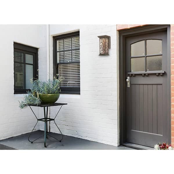 Glenwillow 1-Light Victorian Bronze Outdoor Integrated LED Wall Lantern Sconce