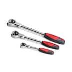 TEKTON 1/4 in., 3/8 in., 1/2 in. Swivel Head Ratchet Set (3-Piece