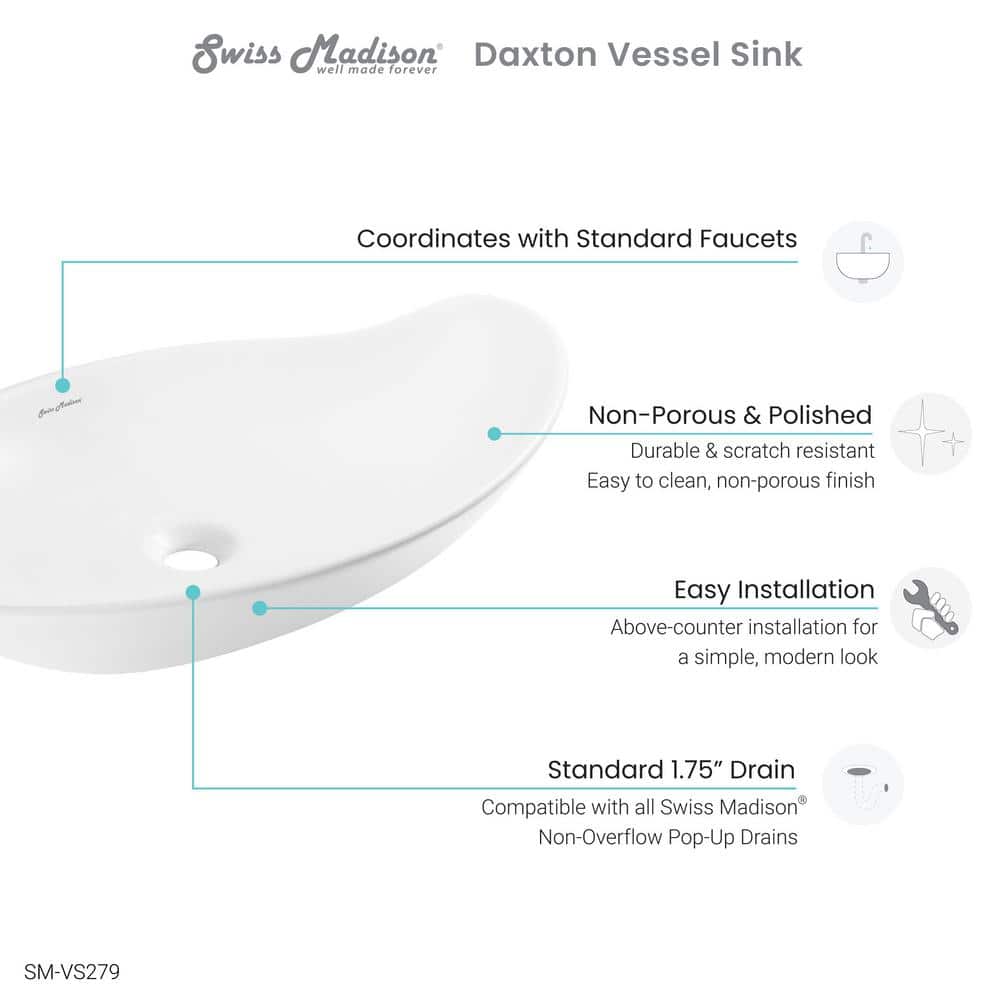 Elegant White Ceramic 25'' Above-Counter Vessel Sink