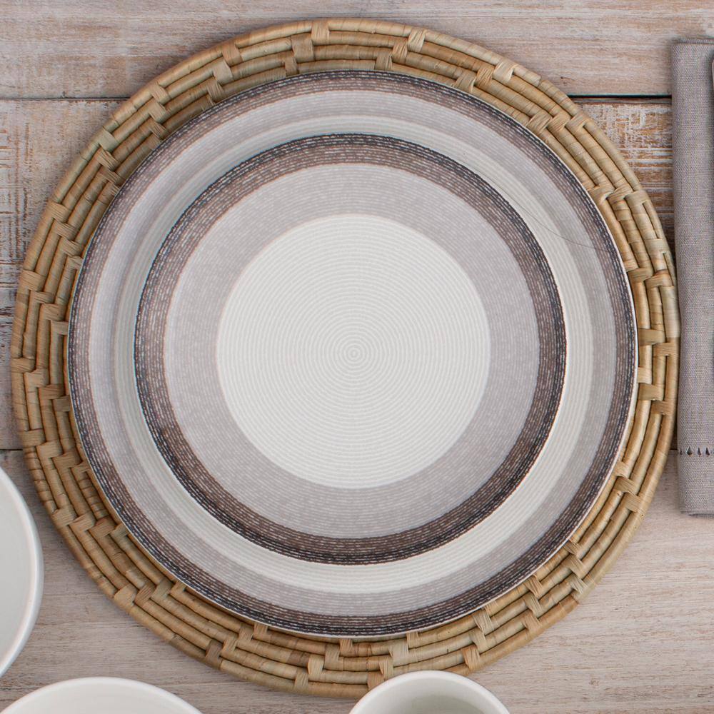 Canyon White Porcelain 4-Piece Textured Breakfast Set