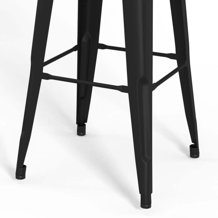 Fletcher 30" Industrial Black Metal Bar Stool Set of 2