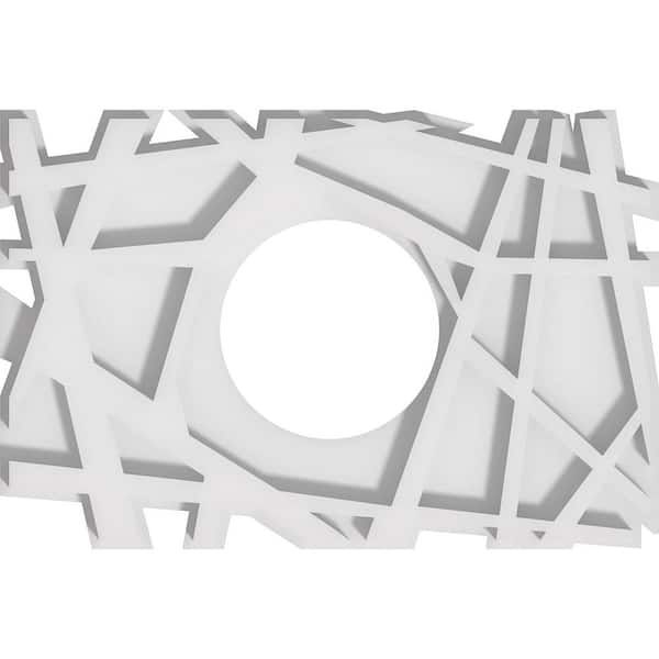 Ekena Millwork 1 in. P X 12 in. W X 8 in. H X 4 in. ID Novo Architectural Grade PVC Contemporary Ceiling Medallion