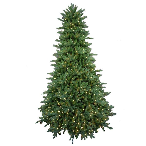 Unbranded 9 ft. Pre-Lit LED Natural Foxtail Fir Artificial Christmas Tree with Warm White Lights
