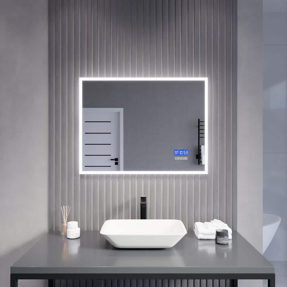 Rectangular Frameless LED Bathroom Vanity Mirror with Defogger