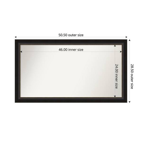 Amanti Art Trio Oil Rubbed Bronze 50.5 in. x 28.5 in. Custom Non-Beveled Recycled Polystyrene Framed Bathroom Vanity Wall Mirror
