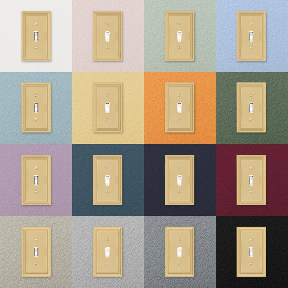 Satin Brass 4-Gang Decorator Wall Plate