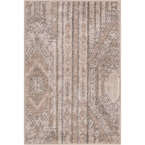 Unique Loom Portland Orford Tan 2 ft. 2 in. x 3 ft. Area Rug