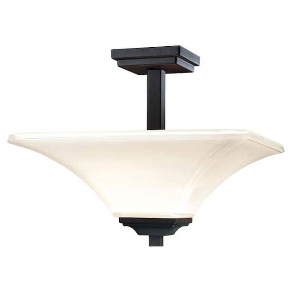 Agilis 2-Light Black Semi-Flush Mount Light