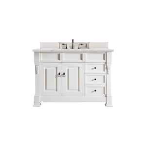 Brookfield 48 in. W x 23.5 in. D x 34.3 in. H Bathroom Vanity in Bright White with Ethereal Noctis Quartz Top