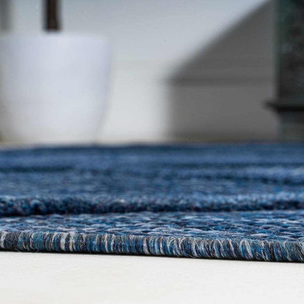 Navy Mediterranean Trellis 63'' Handmade Synthetic Area Rug