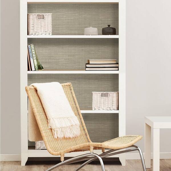 Neutral Grass cloth Removable Peel and Stick Wallpaper Panel Z07483PK35 ...