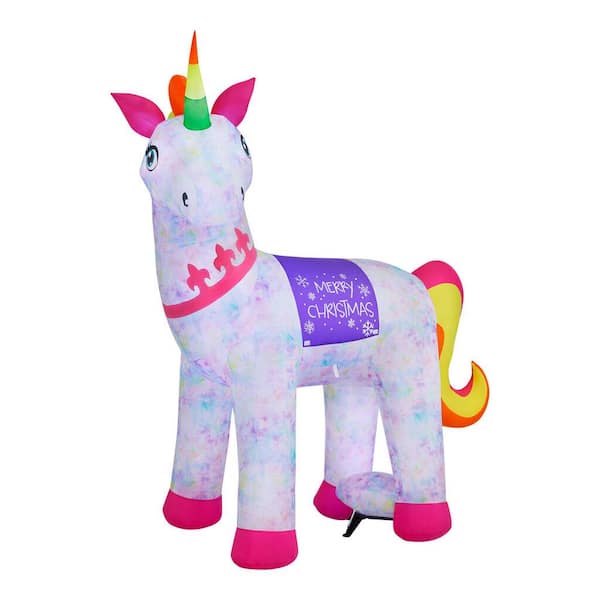 Home Accents Holiday 7 ft Tie Dye Unicorn Holiday Inflatable