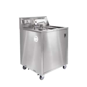 32 in. x 29.25 in. Stainless Steel Triple Basin Portable Sink Hand Wash Station Sink
