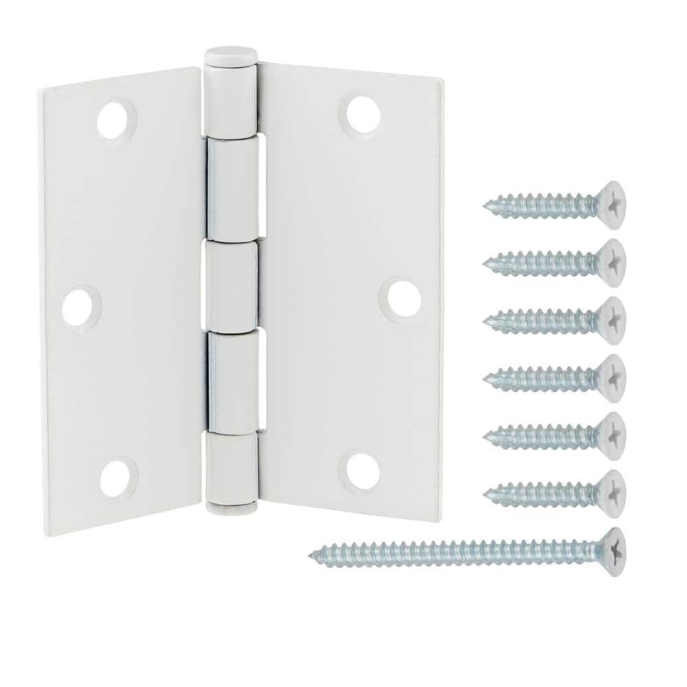 3-1/2 in. Square Radius White Squeak-Free Door Butt Hinge price history on PriceWatchPro
