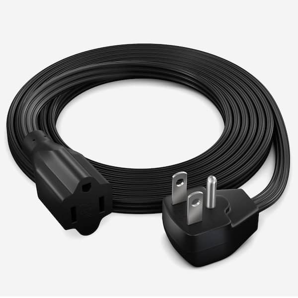 6 ft. 14/3 Medium/Heavy Duty Indoor Extension Cord Flat Plug Flat Wire, 15Amps, Black