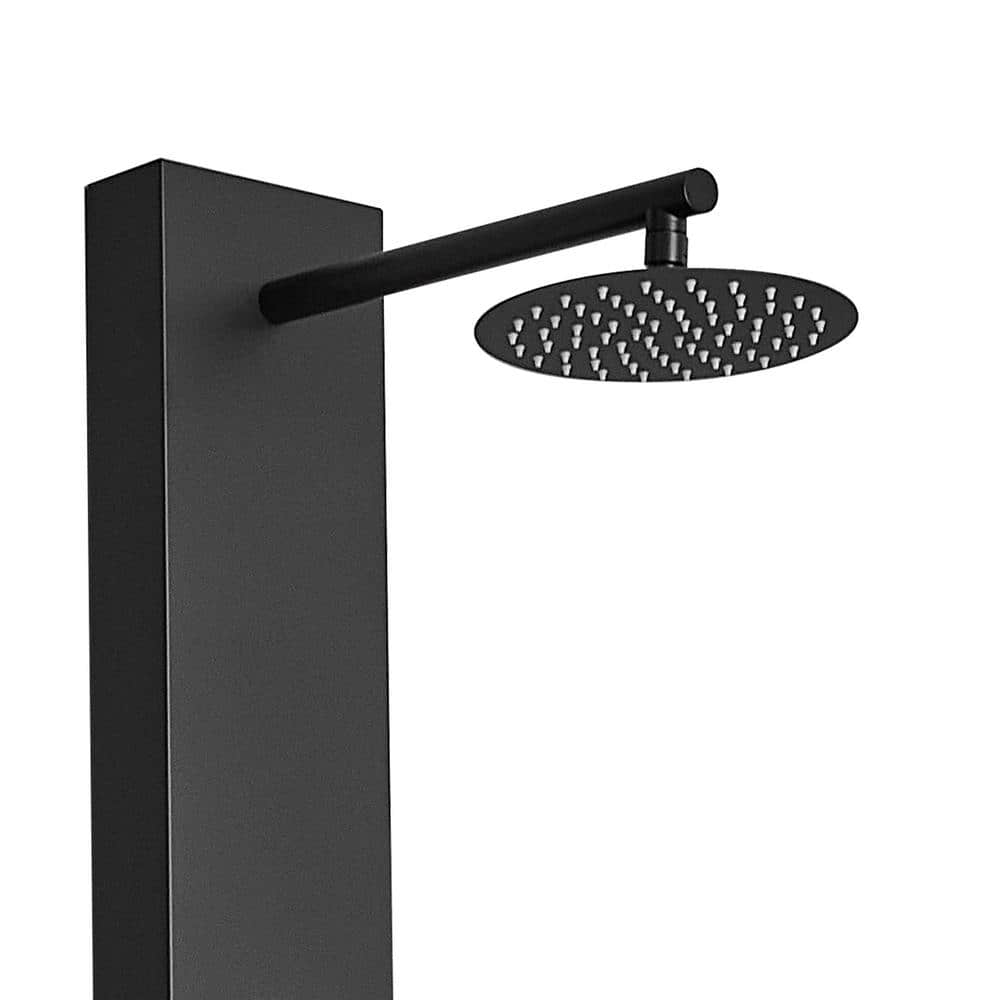 Matte Black Multi-Function Shower Panel with Adjustable Head