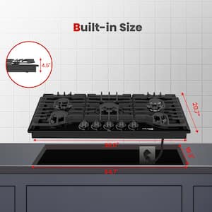 36 in. NG/LPG Convertible Gas Cooktop in Porcelain Enamel with 5-Burners