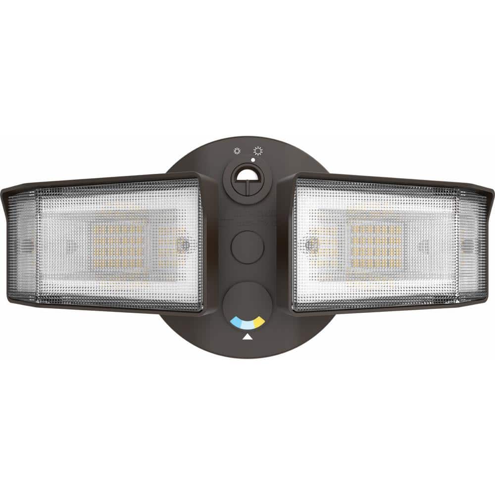 Dark Bronze Dual Head LED Outdoor Security Floodlight
