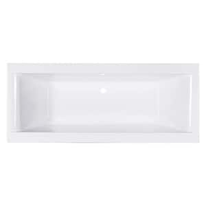 Modern 5.6 ft. Acrylic Rectangular Drop-in Center Drain Bathtub in White