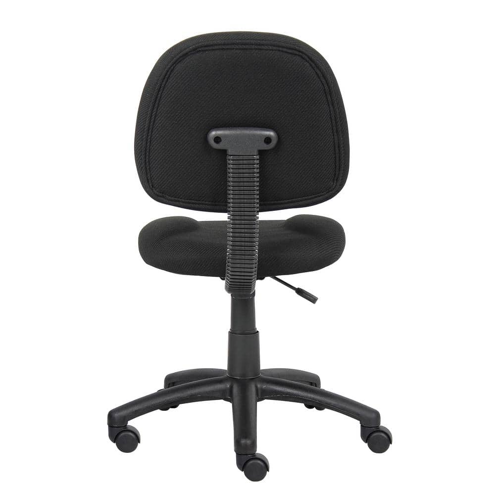 Black Nylon Swivel Armless Task Chair with Adjustable Height