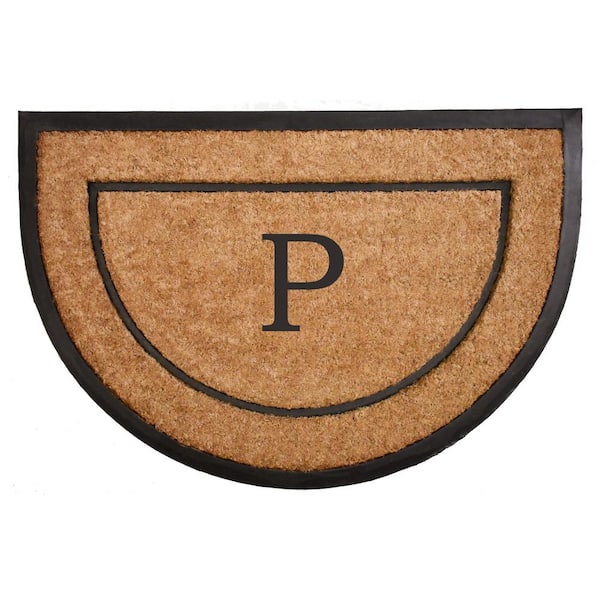 The General Half-Circle Door Mat, 24" x 36", Letter P